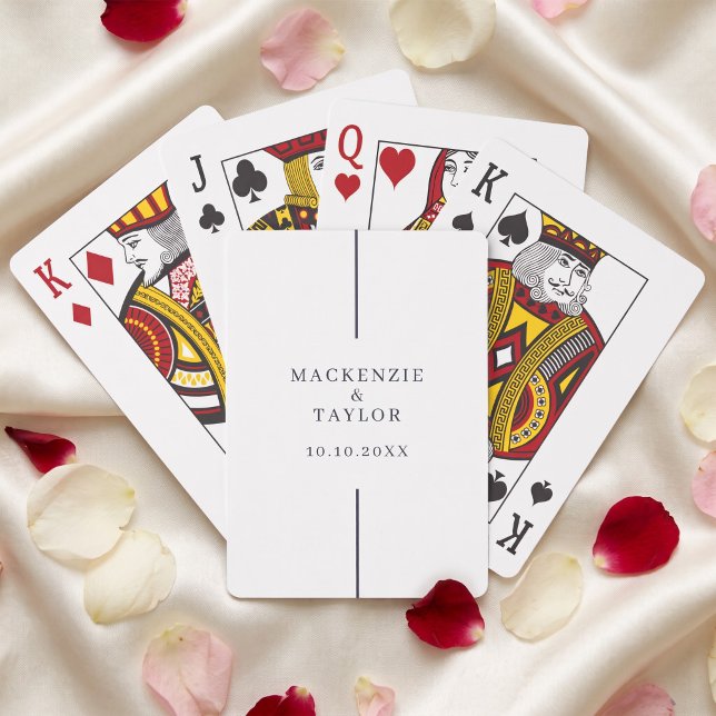 Wedding Personalised Name and Date Playing Cards (Wedding Day Newly Wed Personalized Names and Date Playing Cards by Ricaso. Wedding reception favors)