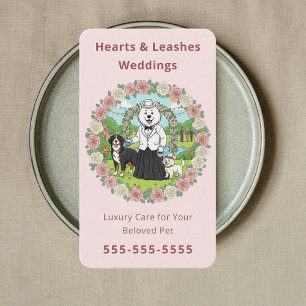 Wedding Pet Services Wedding Pet Attendant Floral Business Card