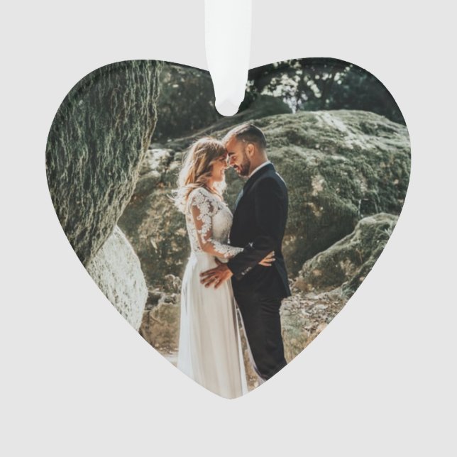 Wedding Photo 1st Christmas as Husband Wife  Ornament (Front)