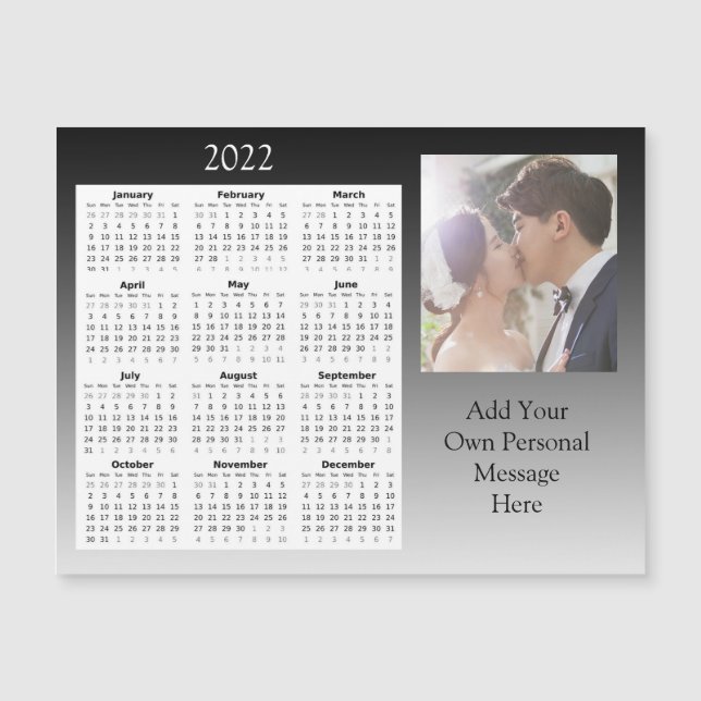 Wedding Photo 2022 Mini Calendar  Magnetic Invitat Invitation (Front)