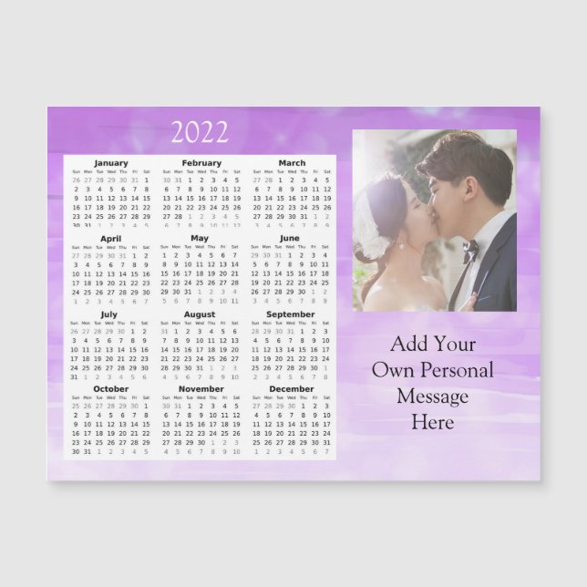 Wedding Photo 2022 Mini Calendar  Magnetic Invitat Invitation (Front)