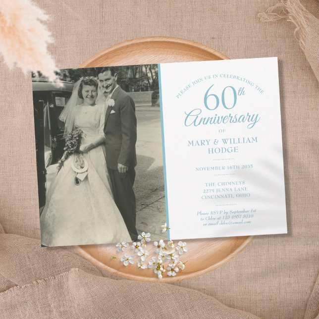 Wedding Photo 60th Anniversary Diamond Confetti Invitation (Creator Uploaded)