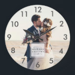 Wedding Photo Best Day Ever Newlywed Anniversary<br><div class="desc">Beautiful wedding day photo clock personalized with the couple's name and wedding date and the message "Best day ever" - add your wedding photo for a beautiful wedding keepsake or anniversary gift. If you need help cropping your photo to fit properly - contact me through the button below. I'd love...</div>