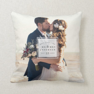 Wedding Photo Best Day Ever Newlywed Anniversary Cushion