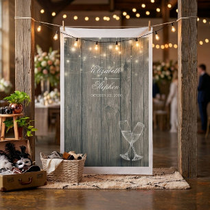 Wedding Photo Booth Backdrop Champagne Glass Wood