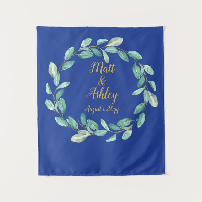 Wedding Photo Booth Backdrop Rustic Greenery Prop Tapestry (Front)