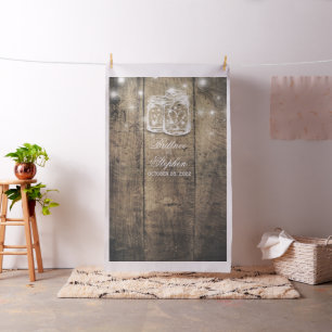 Wedding Photo Booth Backdrop Wood Mason Jar Lights