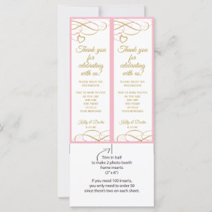 Wedding Photo Booth Frames Inserts (Pink & Gold)