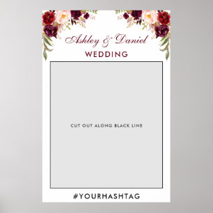 Wedding Photo Booth Prop   Burgundy Poster