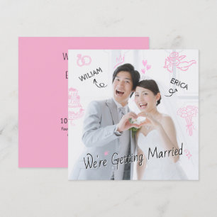 Wedding photo clip art hand drawn sketch fun  invitation