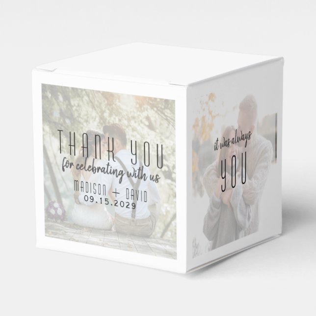 Wedding Photo Collage Favour Boxes (Front Side)