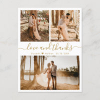 Wedding Photo Collage Love and Thanks Thank You