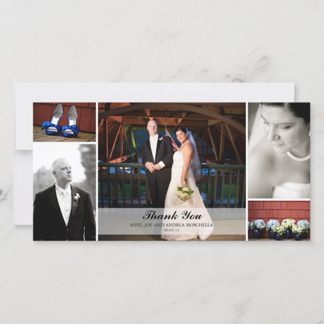Wedding Photo Collage - Thank You Card (Front)