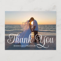 Wedding Photo Curly Calligraphy Thank You