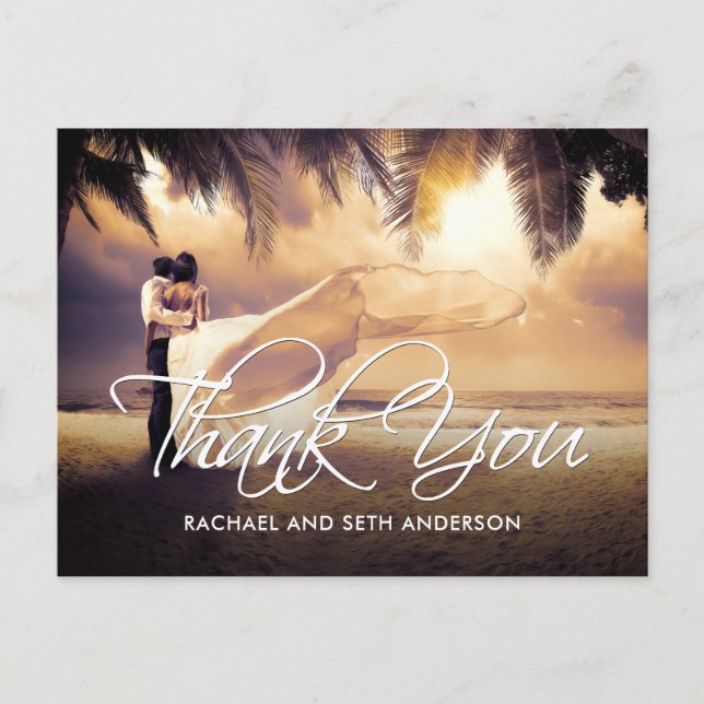 Wedding Photo Custom Thank You Postcard (Front)