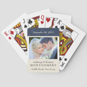 Wedding Photo Damask Personalised Playing Cards