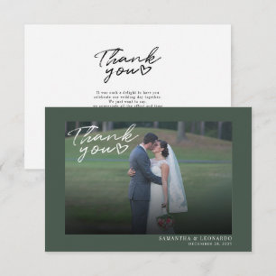 Wedding Photo Elegant Modern Thank You Card