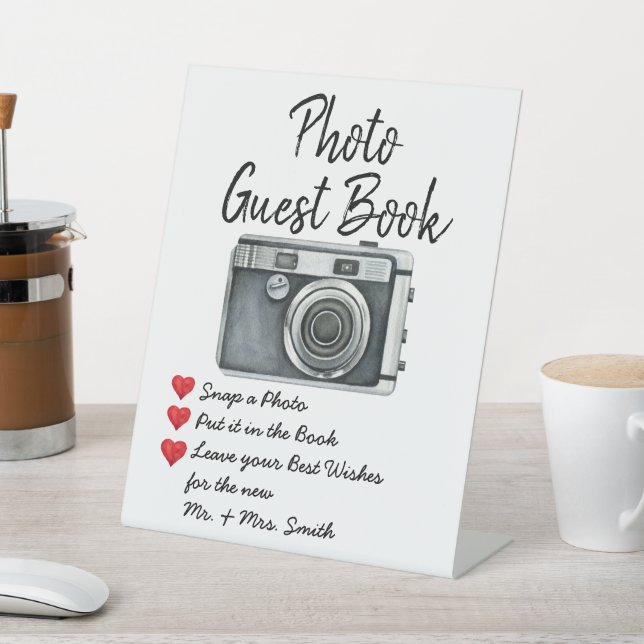 Wedding Photo Guest Book Sign for Reception Table (In SItu)