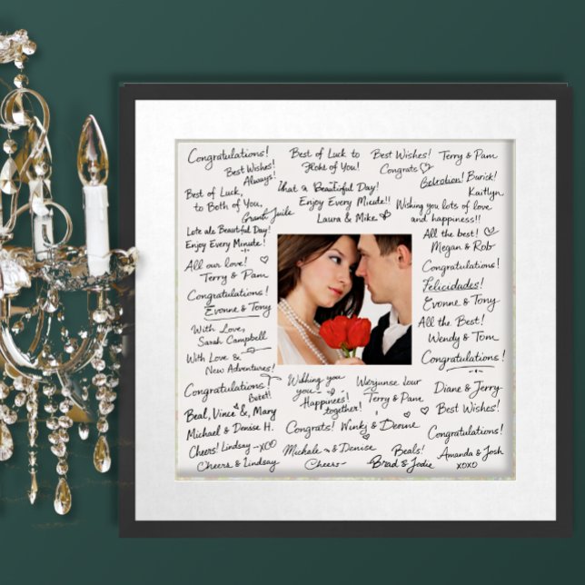Wedding Photo Guests Sign Borders Poster (Creator Uploaded)