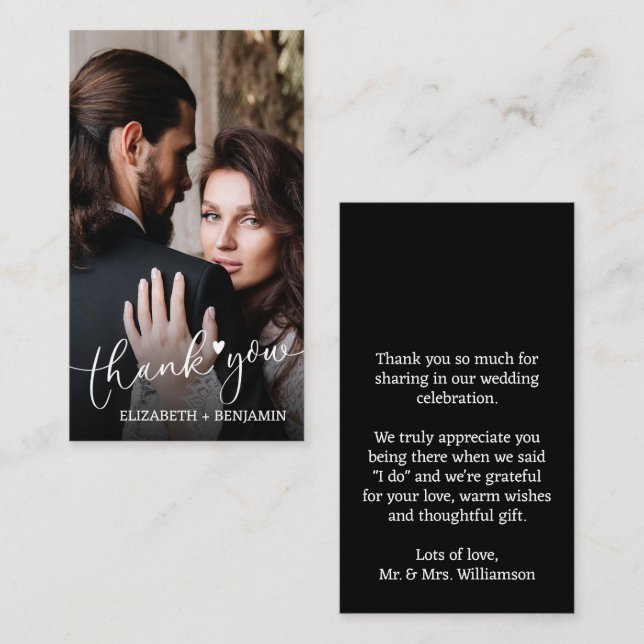 Wedding Photo Hand-Lettered Budget Thank You Card (Front/Back)