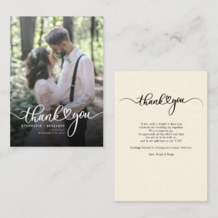 Wedding Photo Hand-Lettered Budget Thank You Card