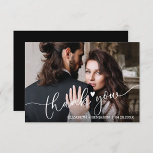 Wedding Photo Hand-Lettered Budget Thank You Card