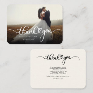 Wedding Photo Hand-Lettered Script Thank You Card