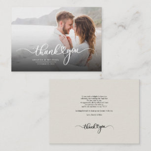 Wedding Photo Hand-Lettered Thank You Card