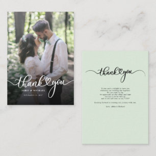 Wedding Photo Hand-Lettered Thank You Card