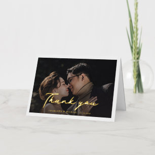 Wedding Photo Hand-Lettered Thank You Card