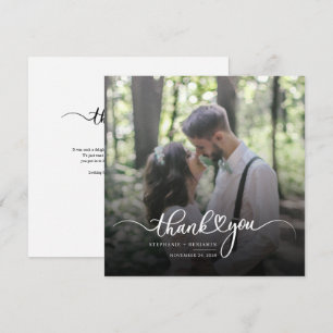 Wedding Photo Hand-Lettered Thank You Card