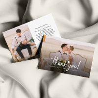 Wedding Photo Hand-Lettered Thank You Card