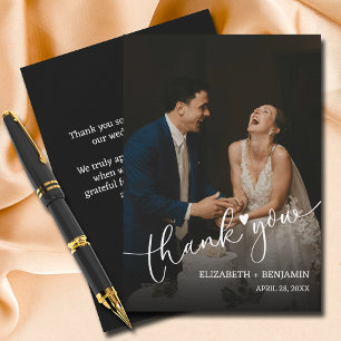 Wedding Photo Hand-Lettered Thank You Card