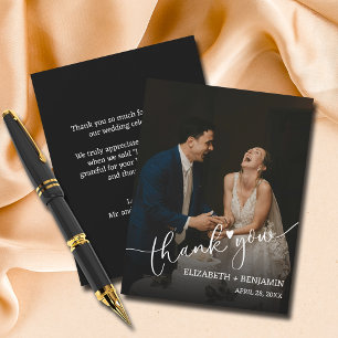 Wedding Photo Hand-Lettered Thank You Card