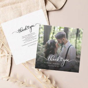 Wedding Photo Hand-Lettered Thank You Card