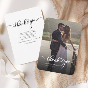 Wedding Photo Hand-Lettered Thank You Card
