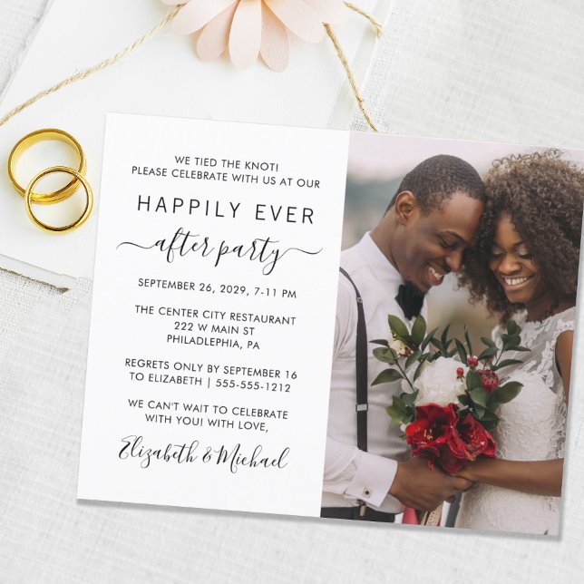Wedding Photo Happily Ever After Party Invitation (Creator Uploaded)