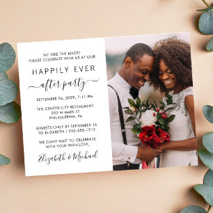 Wedding Photo Happily Ever After Party Invitation Postcard