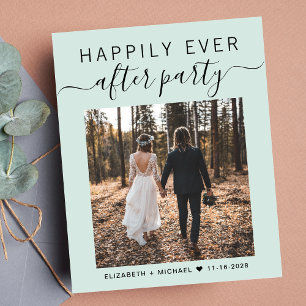 Wedding Photo Happily Ever After Party Mint
