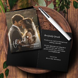 Wedding Photo Heart Folded Thank You  Note Card