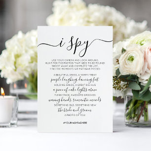 Wedding Photo Hunt Game I Spy Game Card