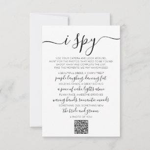 Wedding Photo Hunt Game I Spy Game QR Code Card