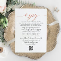 Wedding Photo Hunt Game I Spy Game QR Code Card