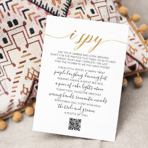 Wedding Photo Hunt Game I Spy Game QR Code Card