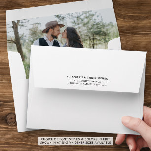 Wedding Photo Inside Return Address Envelope