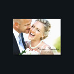 Wedding Photo Keepsake Canvas<br><div class="desc">Wedding Photo Keepsake Canvas you can personalise with your wedding photo, wedding date and bride and groom names. An elegant, simple way to remember your wedding day.</div>