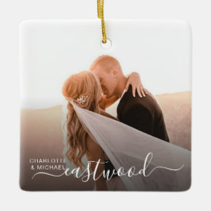 Wedding Photo Keepsake Ceramic Ornament