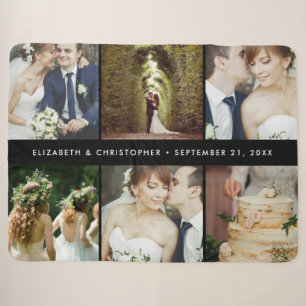 Wedding Photo Keepsake Gift for Newlywed Couple Sherpa Blanket