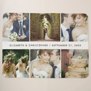 Wedding Photo Keepsake Gift for Newlywed Couple Sherpa Blanket