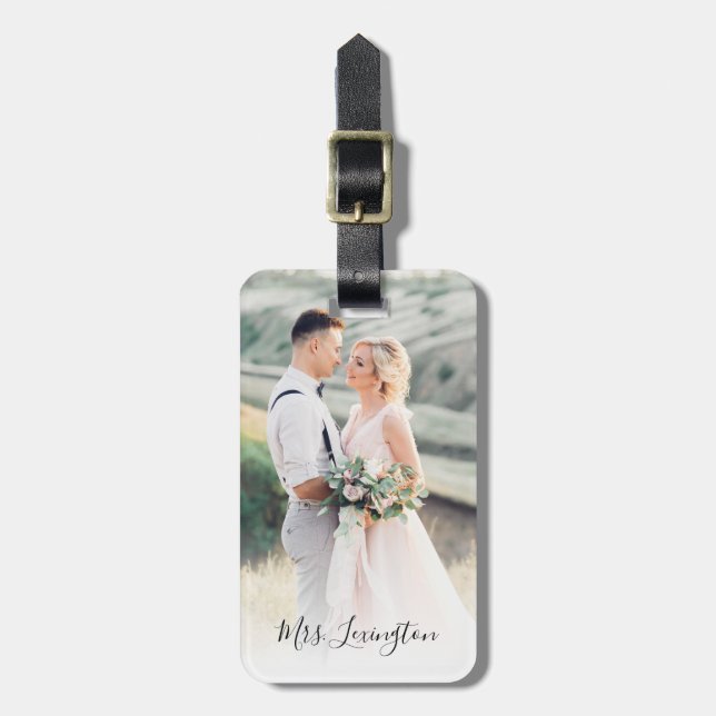 Wedding Photo Keepsake Luggage Tag (Front Vertical)